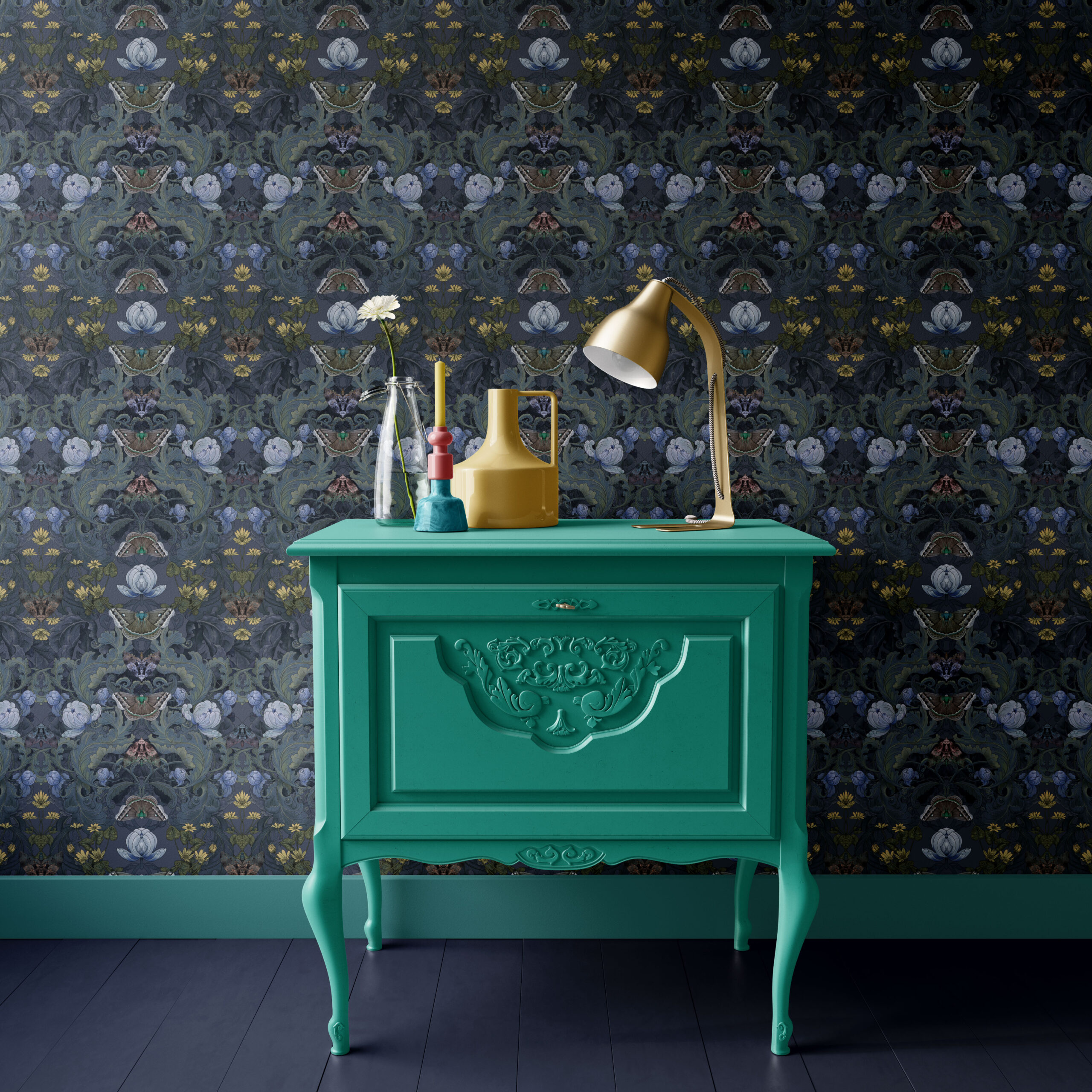 Bloomsbury Botanical by Albany - Navy - Wallpaper : Wallpaper Direct